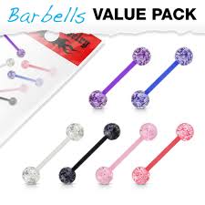 Bio Flex Barbells with Super Glitter UV Light Reactive Acrylic Balls