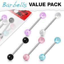 Acrylic Disco Ball Barbell 316L Surgical Steel Barbells