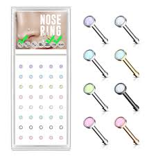Illuminating Stone Set 20 Gauge 316L Surgical Steel Nose Studs