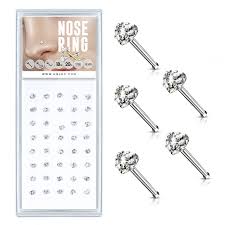 Clear Prong Set Heart CZ Top 316L Surgical Steel Nose Stud