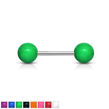 316L Surgical Steel Solid Colored Acrylic Ball 316L Surgical Steel Barbell