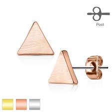 316L Surgical Steel Pair of Solid Triangle 316L Surgical Steel Post...