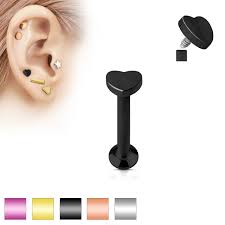 Heart Top Internally Threaded 316L Surgical Steel Labret, Monroe,...