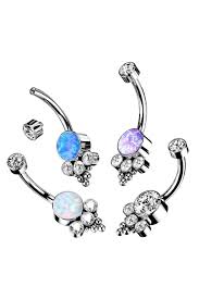 Implant Grade Titanium Internally Threaded Bezel Set CZ Top With Bottom...