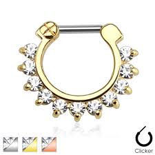 316L Surgical Steel Single Line Pronged Gems 316L Surgical Steel Septum...