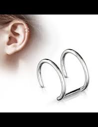 Double Closure Ring 316L Surgical Steel Fake Non-Piercing Cartilage...
