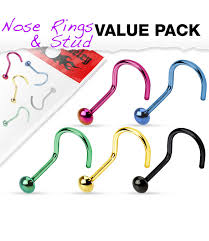 Dome Top Titanium IP Over 316L Surgical Steel Nose Screw