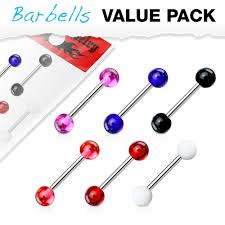 Color 316L Surgical Steel Barbells with Acrylic Balls