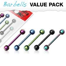 Color Titanium IP Over 316L Stainless Steel Barbells