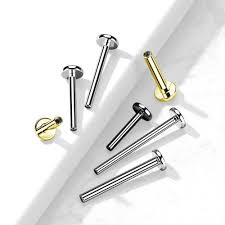 Pack 316L Surgical Steel Internally Threaded Flat Back Labret Post