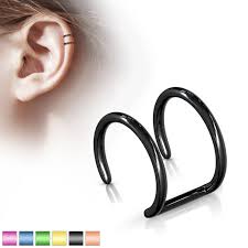 Double Closure Ring Titanium IP Over 316L Surgical Steel Fake...
