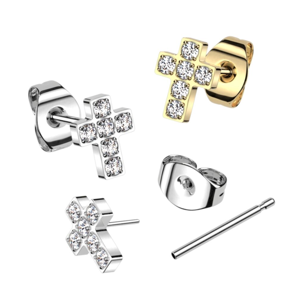 ASTM F136 Titanium Implant Grade Titanium Threadless Push in Earring...