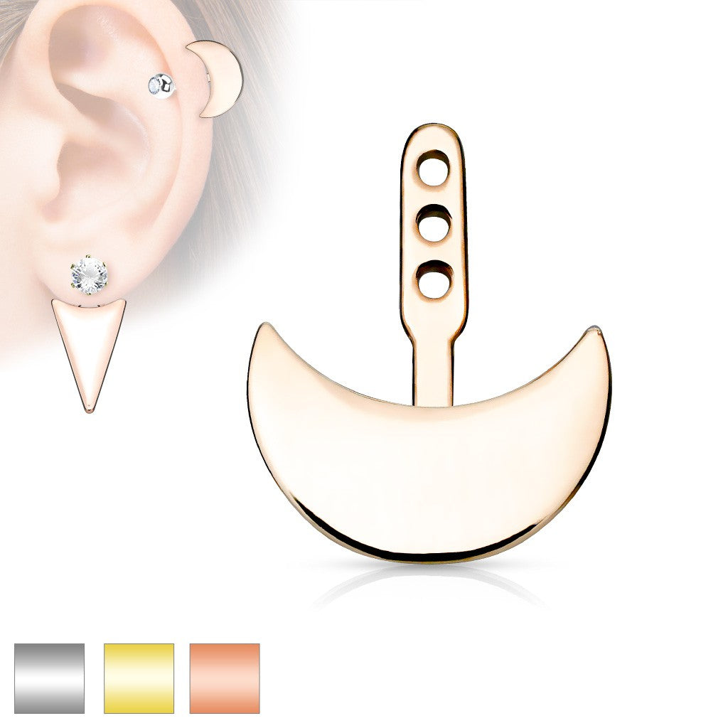 Crescent Earring Jacket / Cartilage Stud Add on Dangle