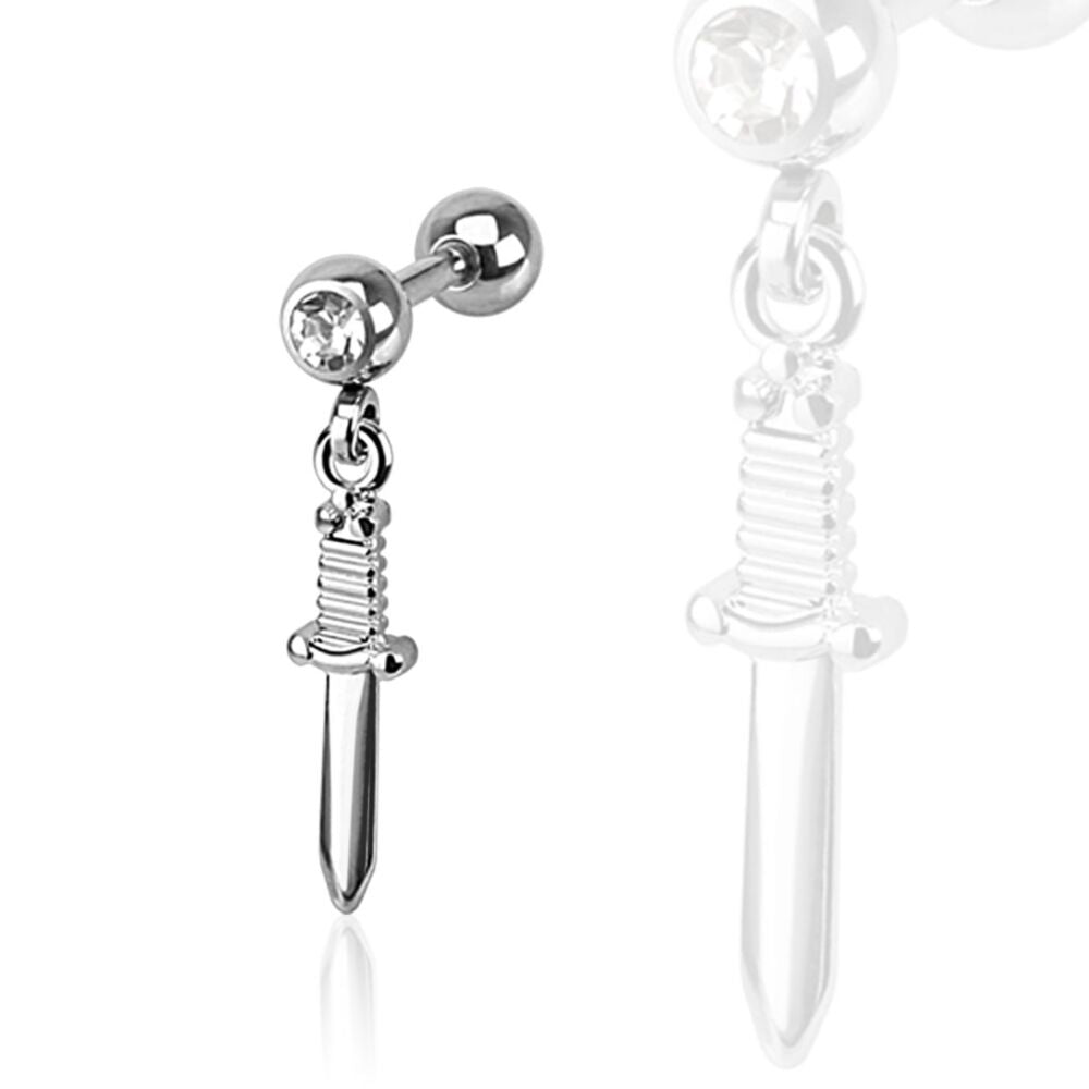 316L Surgical Steel 316L Surgical Steel Tragus/Cartilage Barbell With...