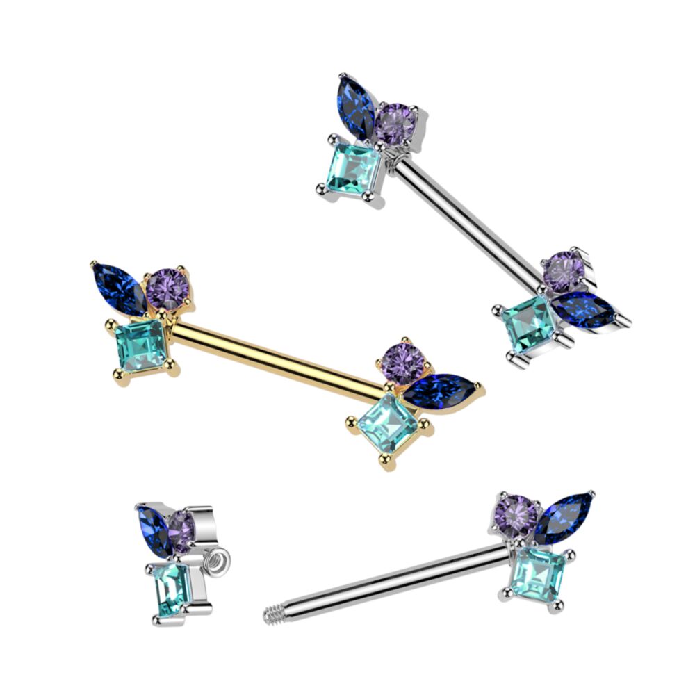 316L Surgical Steel 316L Surgical Steel Nipple Barbell With Different...