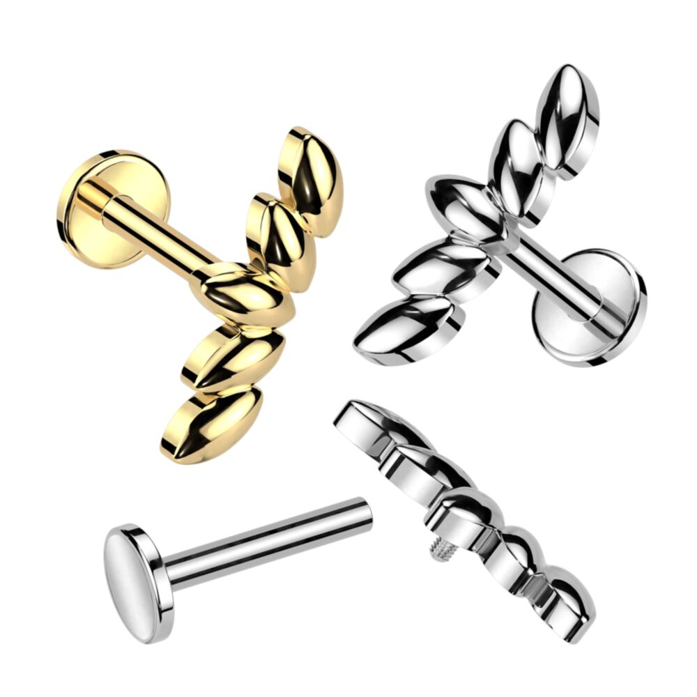 316L Surgical Steel 316L Surgical Steel Internally Threaded Labret Stud...