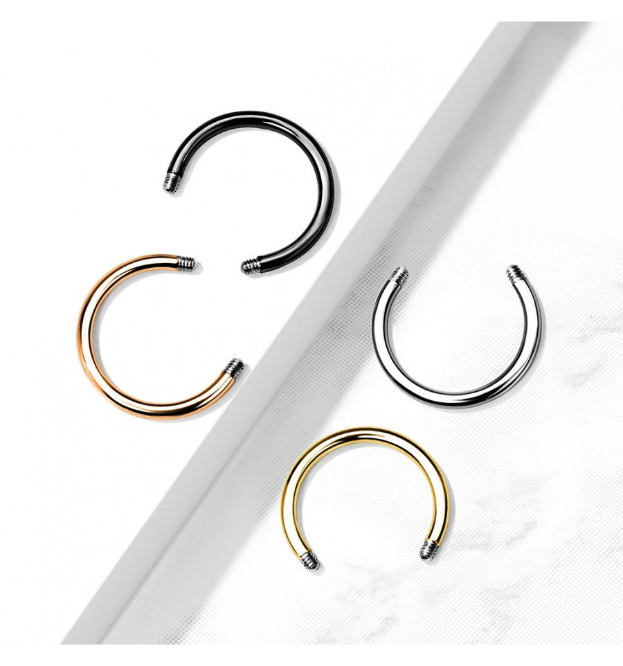 Pack External Thread 316L Surgical Steel Horseshoe, Circula