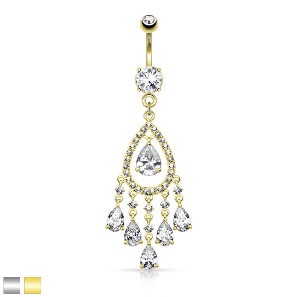 316L Surgical Steel 316L Surgical Steel Multi Tear Drop and Round CZ...