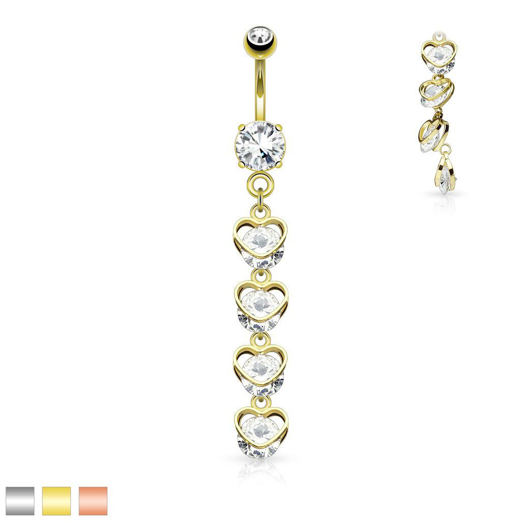 316L Surgical Steel 316L Surgical Steel Four Vertical Drop CZ Set...