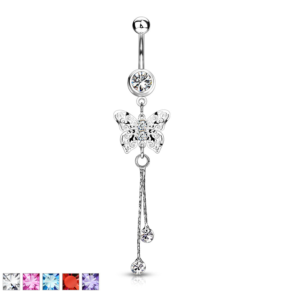 316L Surgical Steel 316L Surgical Steel Laser Cut Royal Butterfly With...