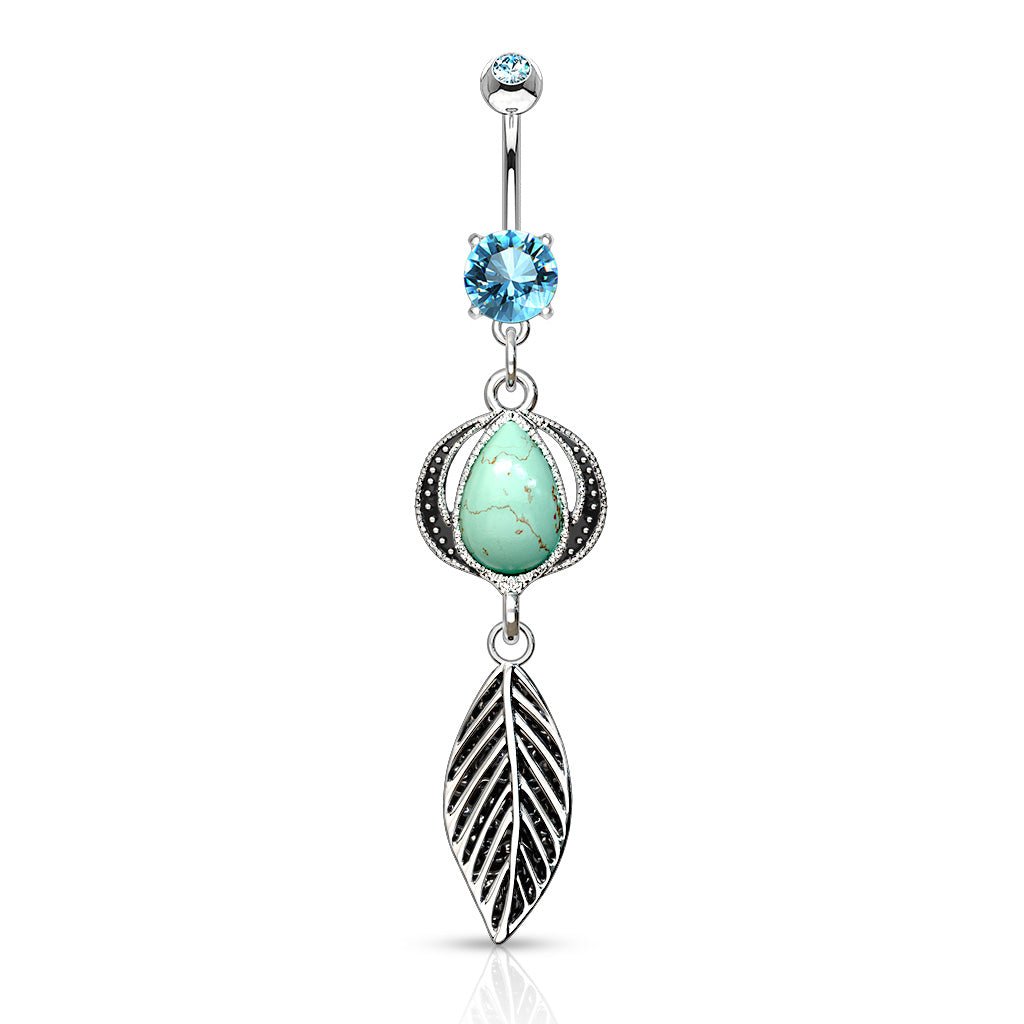 316L Surgical Steel 316L Surgical Steel Nature Turquoise Semi Precious...