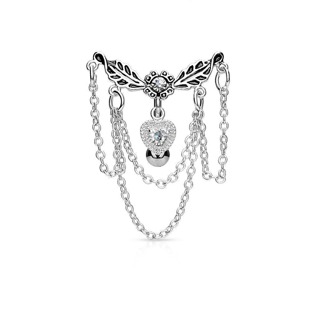 316L Surgical Steel 316L Surgical Steel Leaflet Chandelier Chained...