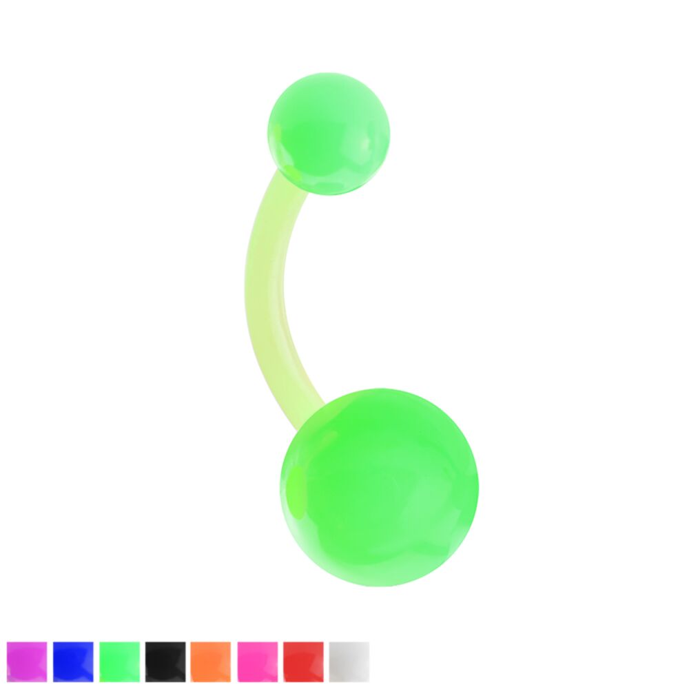 Bioflex Solid Color Acrylic Ball Bioflex Belly Button Navel Rings