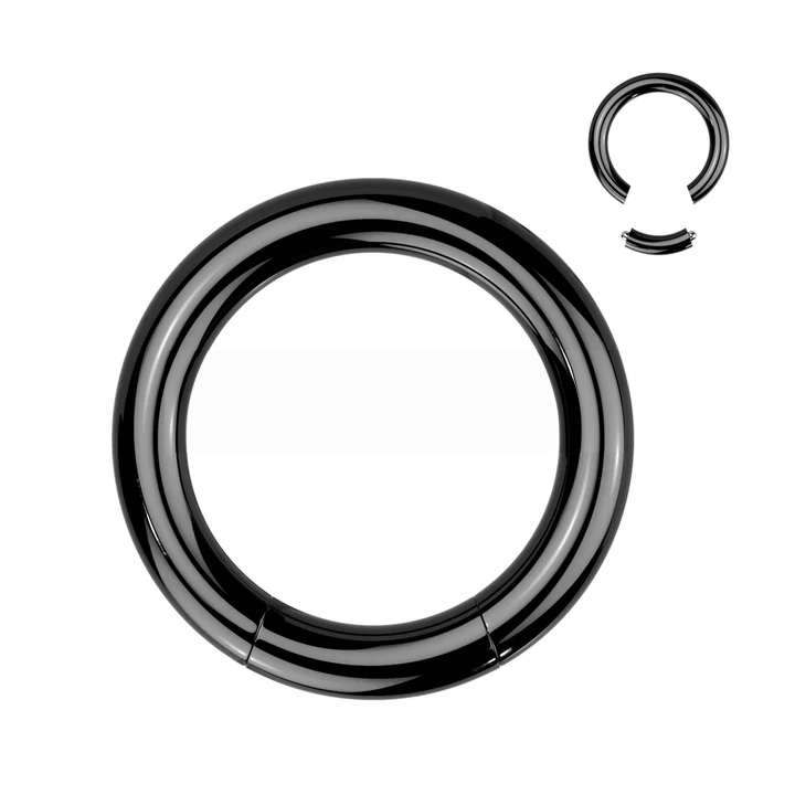 Titanium Black IP 316L Surgical Stainless Steel Segment Rings