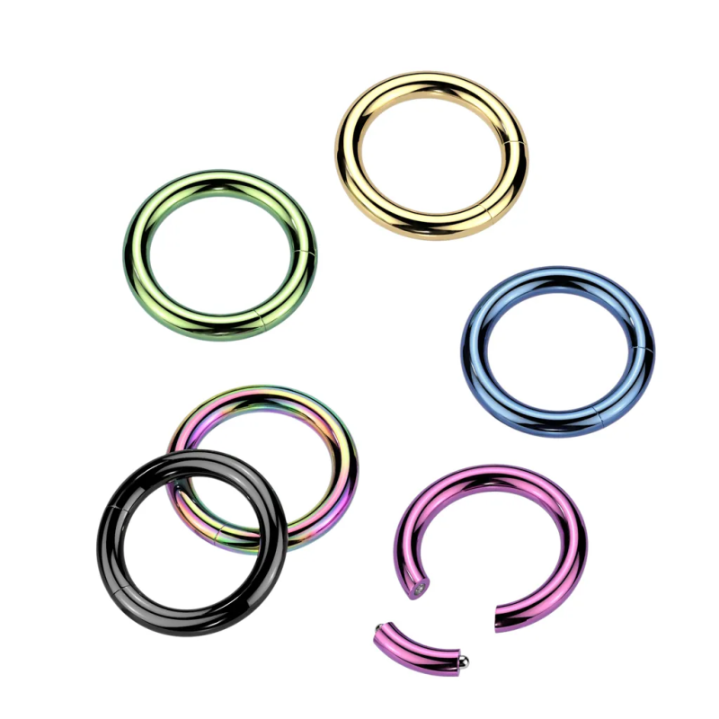 316L Surgical Steel Seamless Segment RingsTitanium Ion Plated Over 316L...