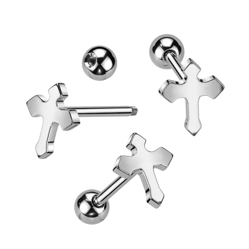 Gothic Cross Top 316L Surgical Steel Barbell