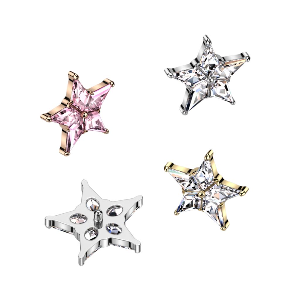 ASTM F136 Titanium Implant Grade Titanium Internally Threaded Star CZ Top