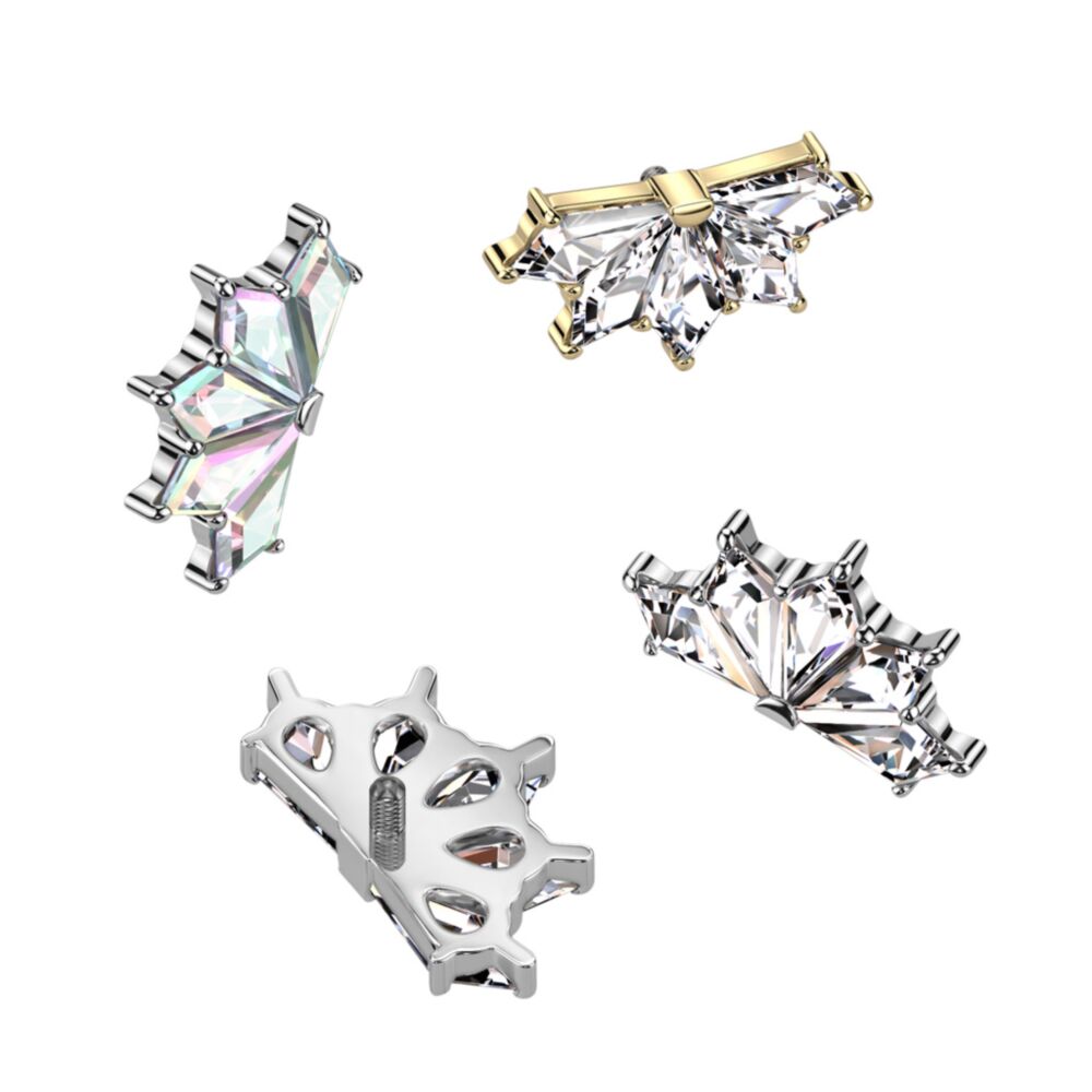 ASTM F136 Titanium Implant Grade Titanium Threadless Push In 5 CZ Fan Top