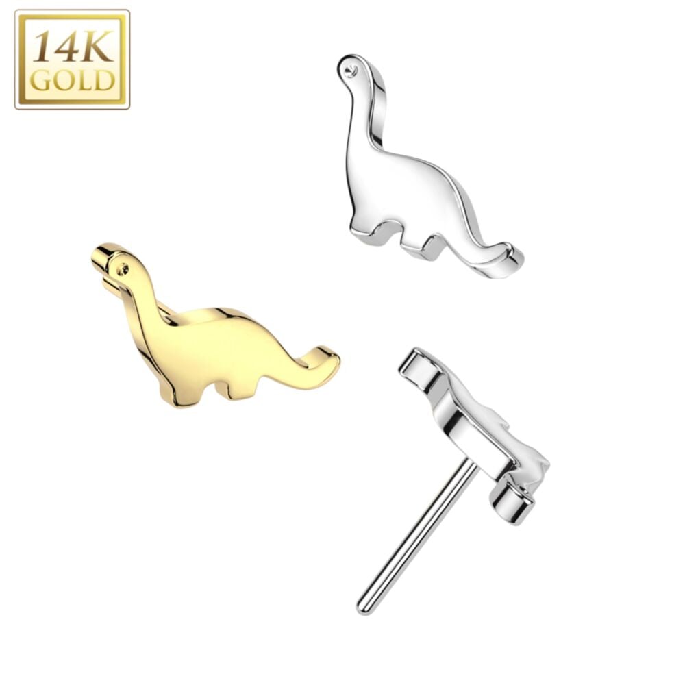 14KT Gold 14K Gold Threadless Push In Dinosaur Top