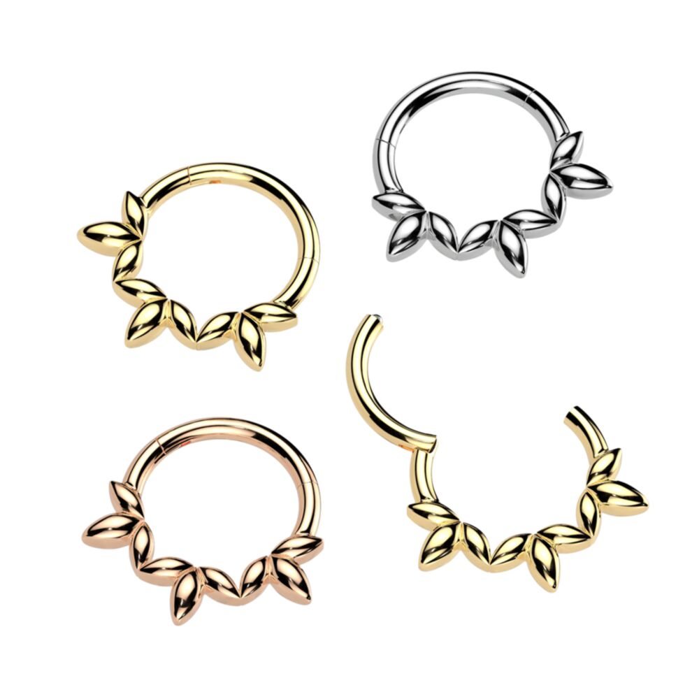 High Quality Precision All 316L Surgical Steel Olive Leaf Vine Hinged...