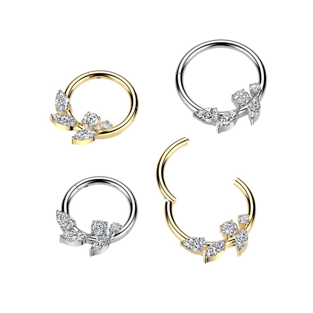 High Quality Precision All 316L Surgical Steel CZ Vine Hinged Segment...