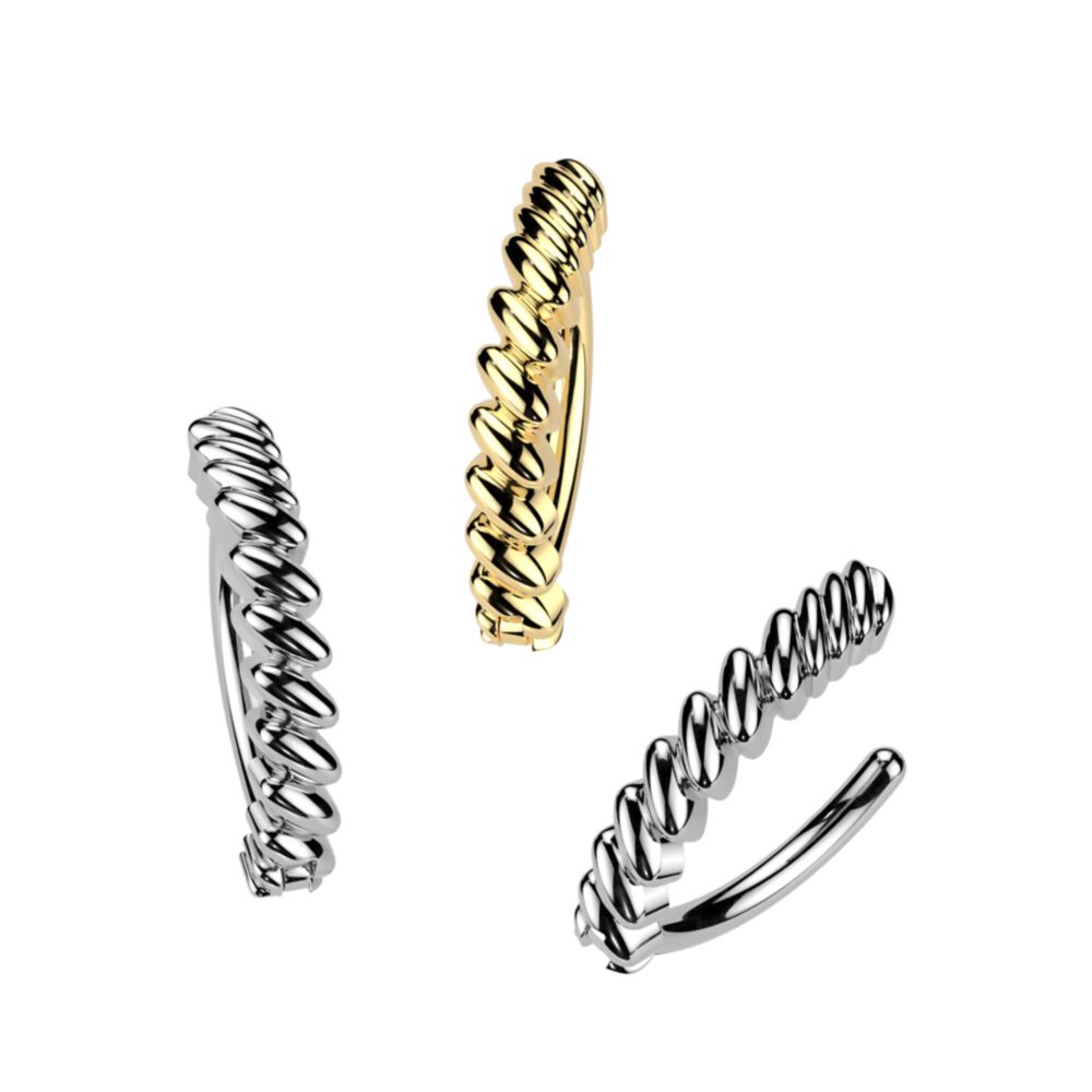 316L Surgical Steel 316L Surgical Steel Twisted Bar Hinged Belly Button...