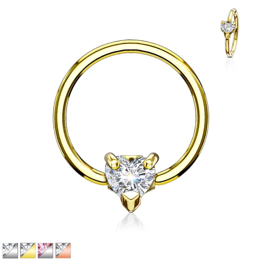316L Surgical Steel Multi Directional CZ Heart 316L Surgical Steel...