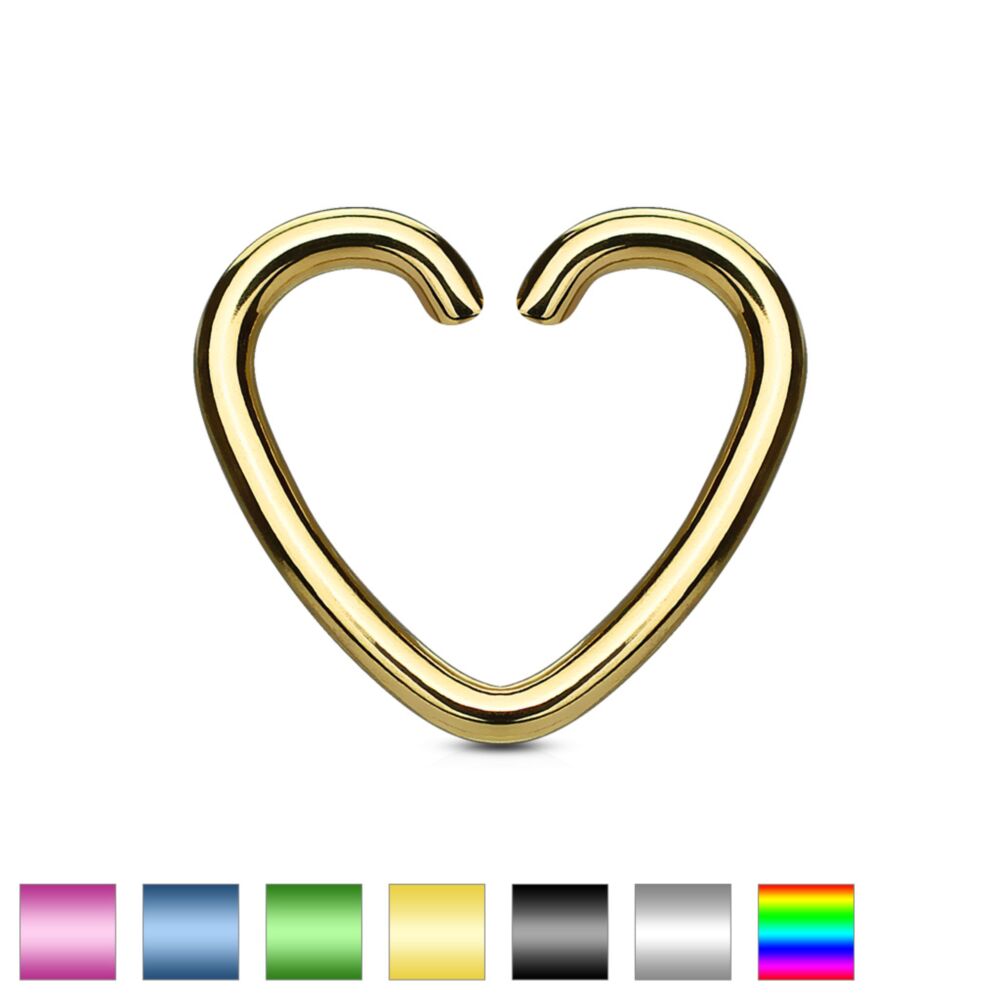 Heart Cut Ring IP Plated Over 316L Surgical Steel for...