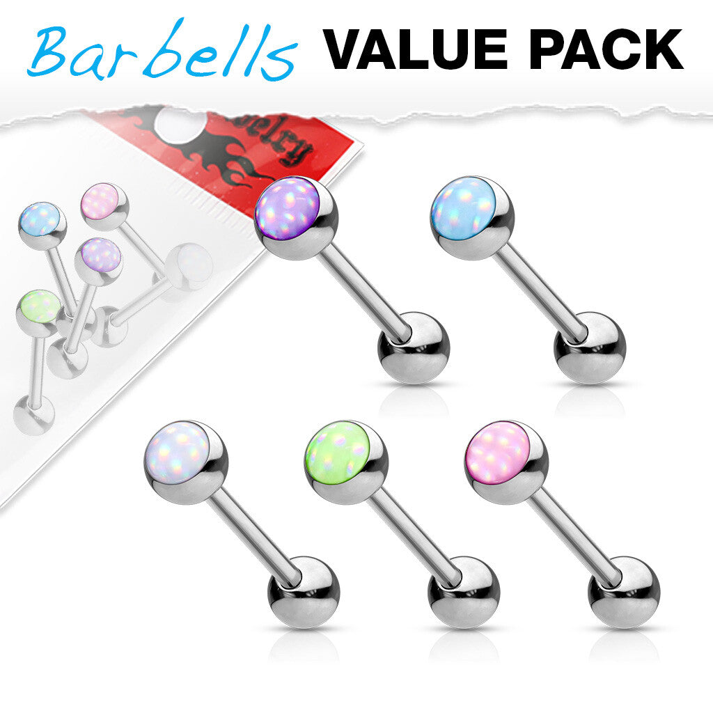 Illuminating Stone Set 316L Surgical Steel Barbells