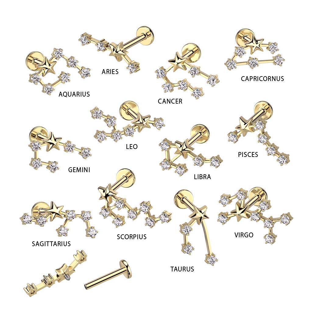 316L Surgical Steel 316L Surgical Steel Gold Plated Internally Threaded...