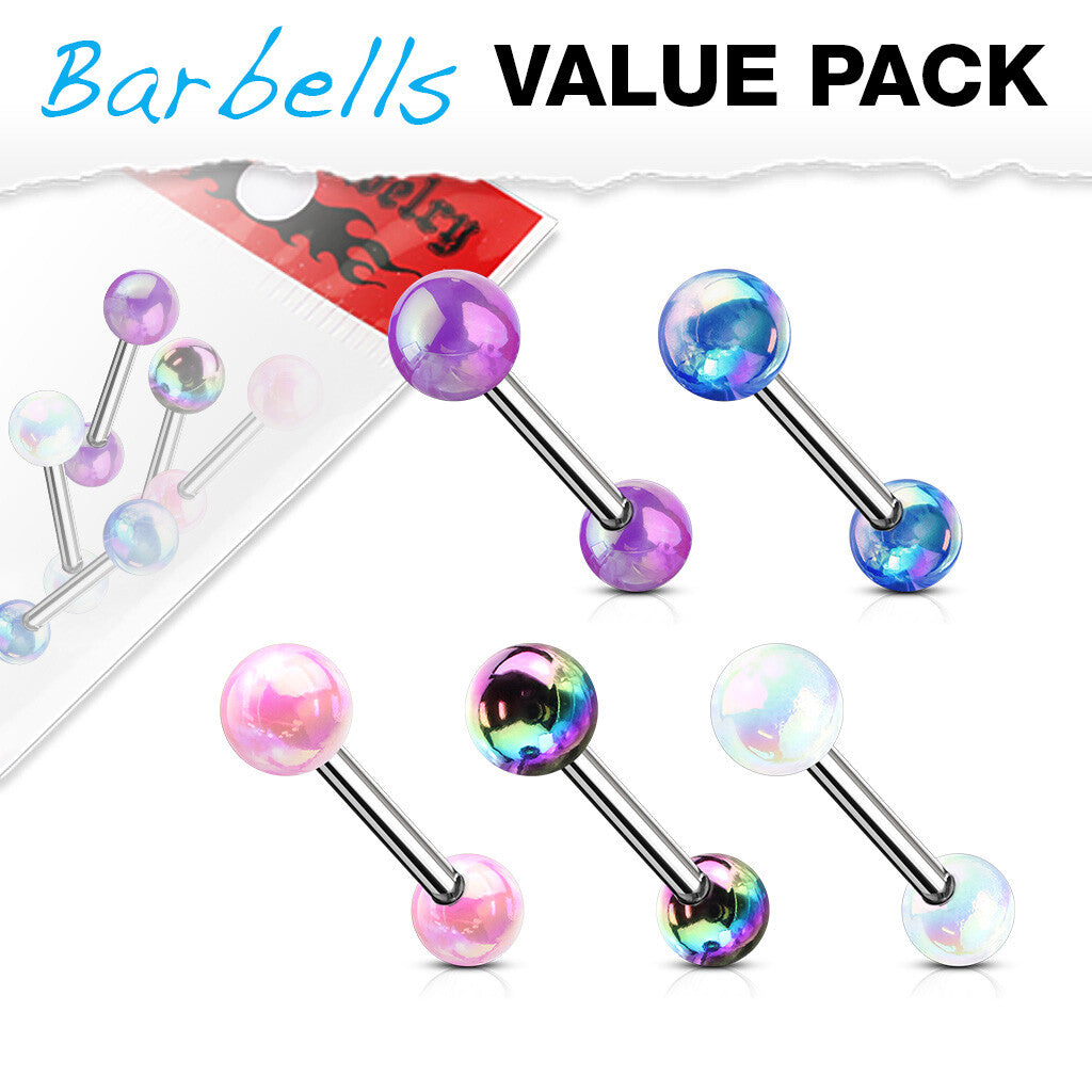 Metallic AB Coating Balls 316L Surgical Steel Barbells