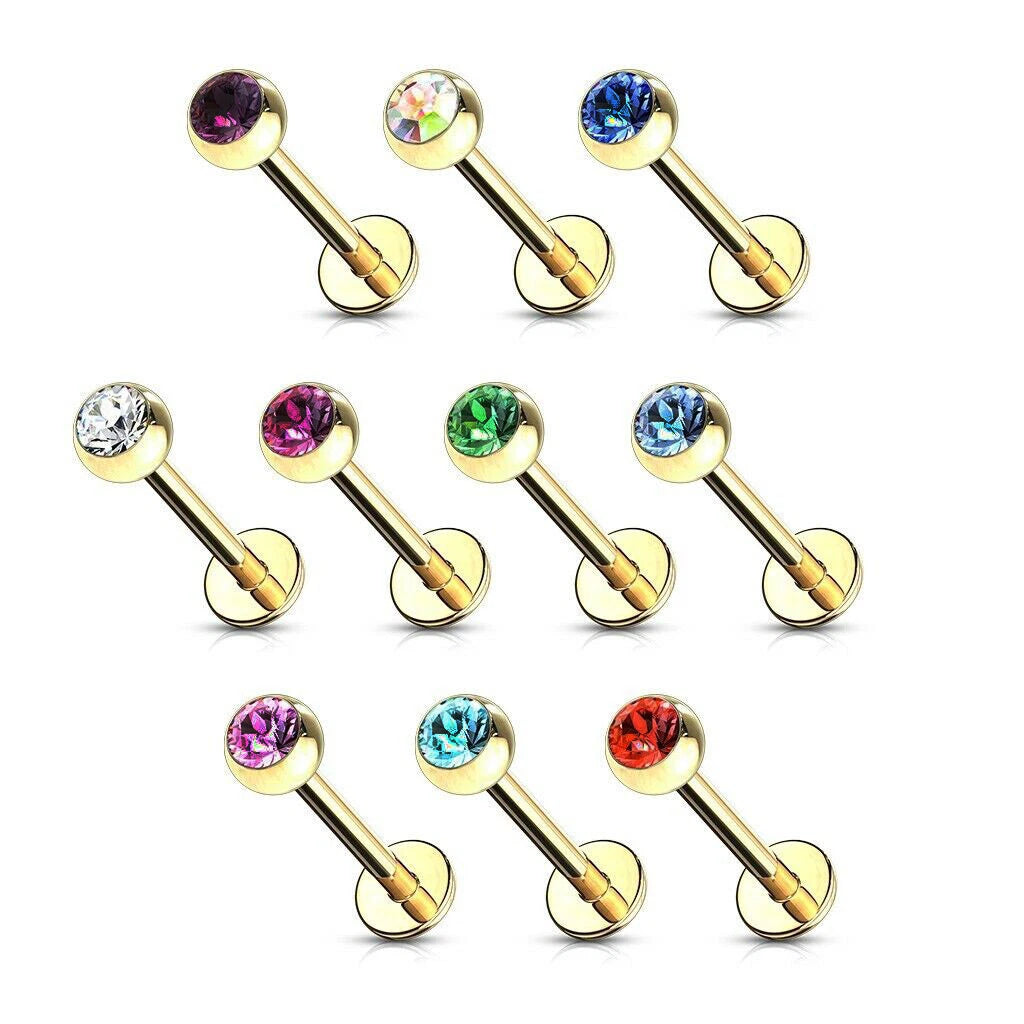 Gold Plated over 316L Surgical Steel Labret/Monroes