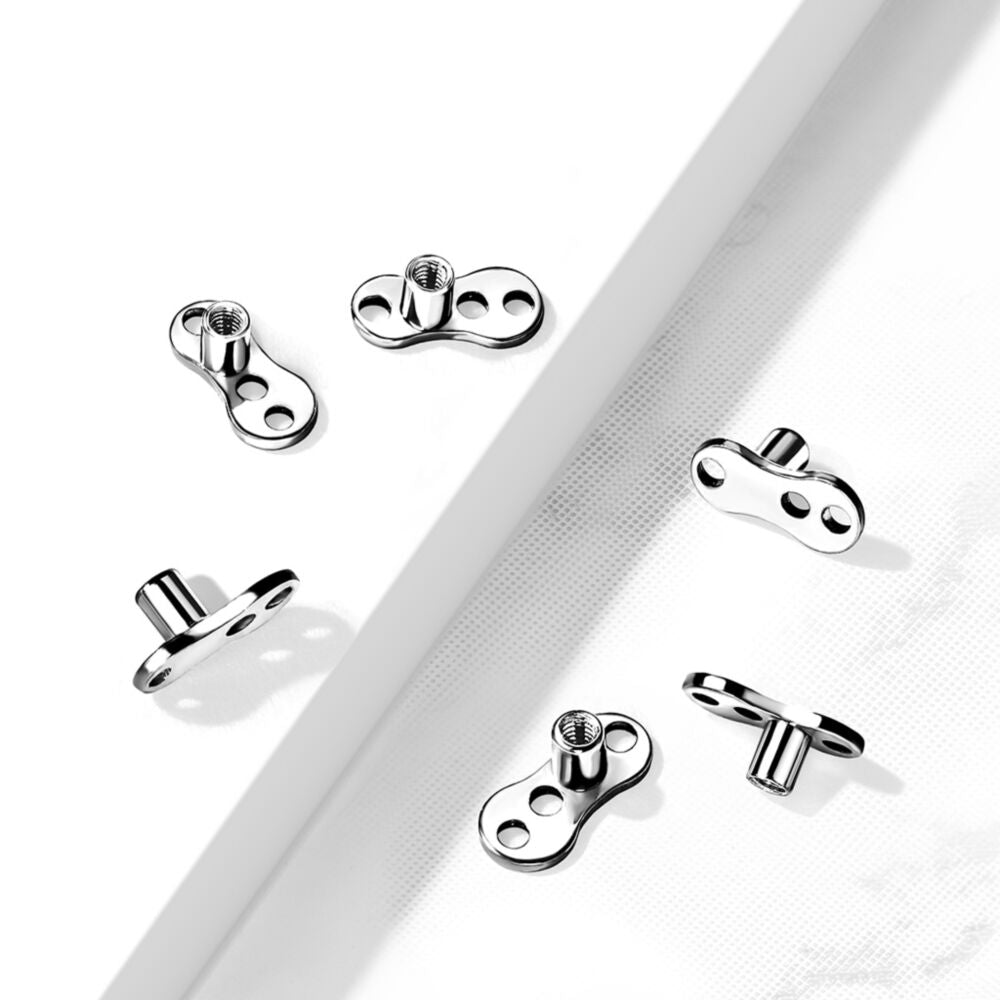 Implant Grade Titanium Internally Threaded 3 Hole Dermal Anchor
