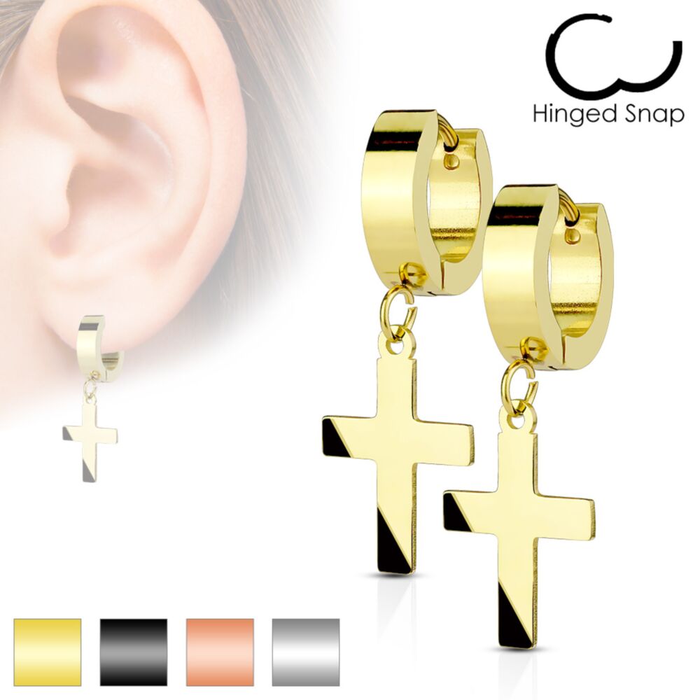 316L Surgical Steel Pair of 316L Stainless Steel Hinged Hoop Earring...