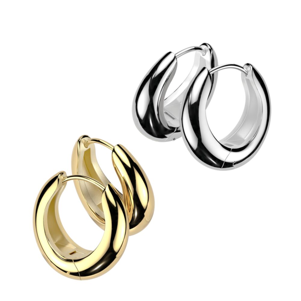 316L Surgical Steel Pair of 316L Stainless Steel Hand Polished Wide...