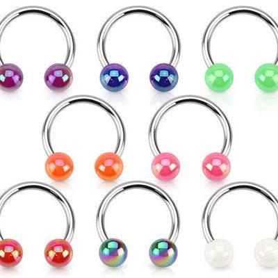 316L Surgical Steel Aurora Borealis Coating Over Acrylic Balls 316L...