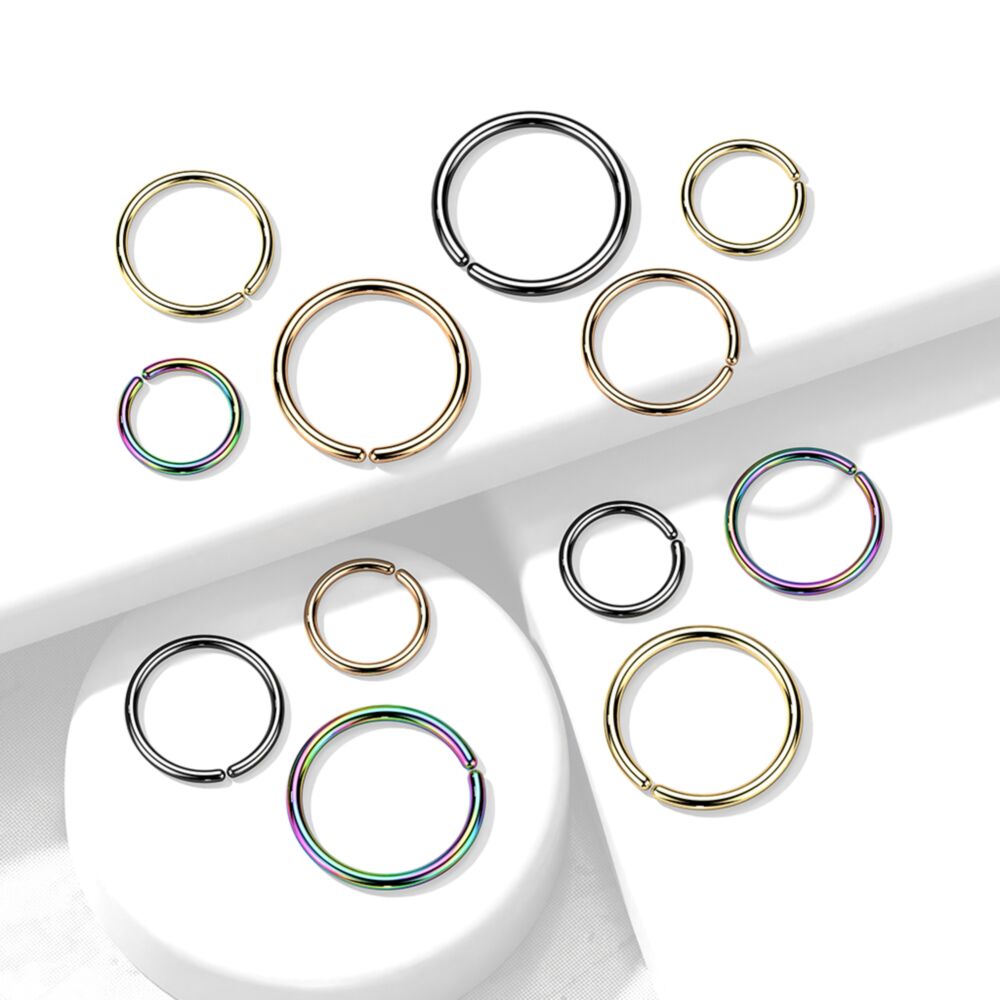 ASTM F136 Titanium Implant Grade Titanium PVD Plated Seamless Bendable Hoop