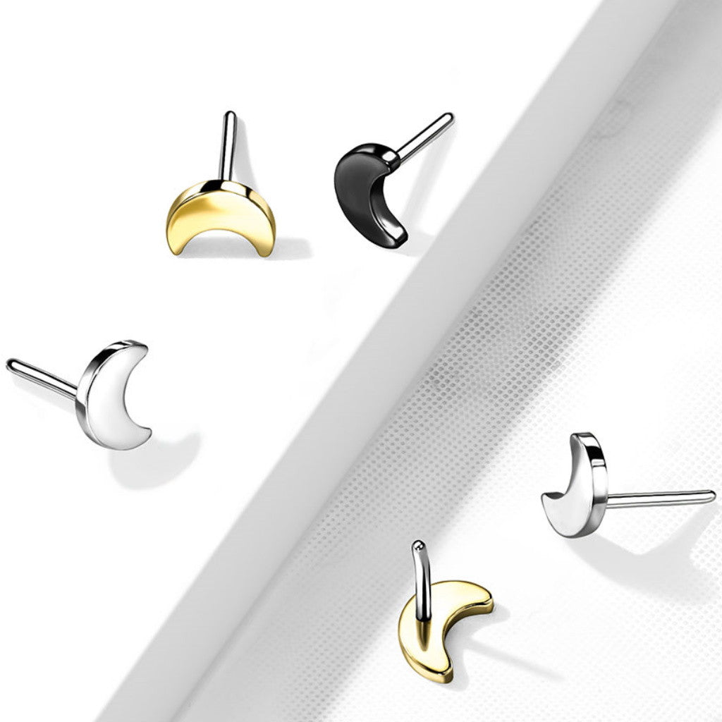 Implant Grade Titanium Threadless Push In Crescent Moon Top
