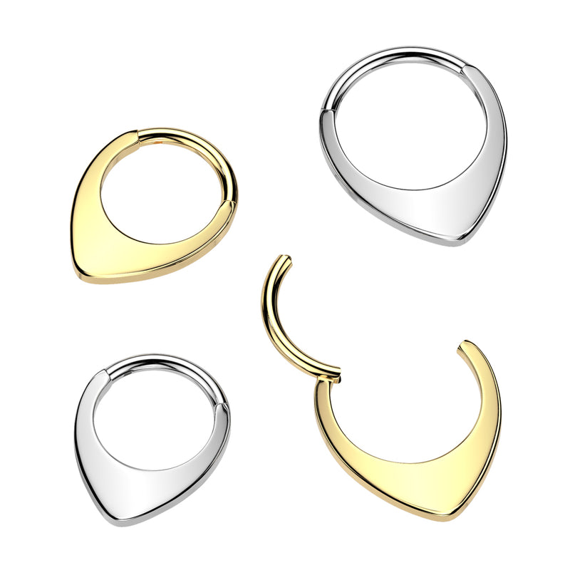 Implant Grade Titanium Hinged Flat Teardrop Segment Hoop Ring