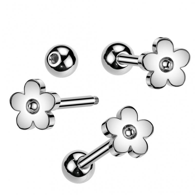 Flower Stainless Steel Top 316L Surgical Steel Barbell